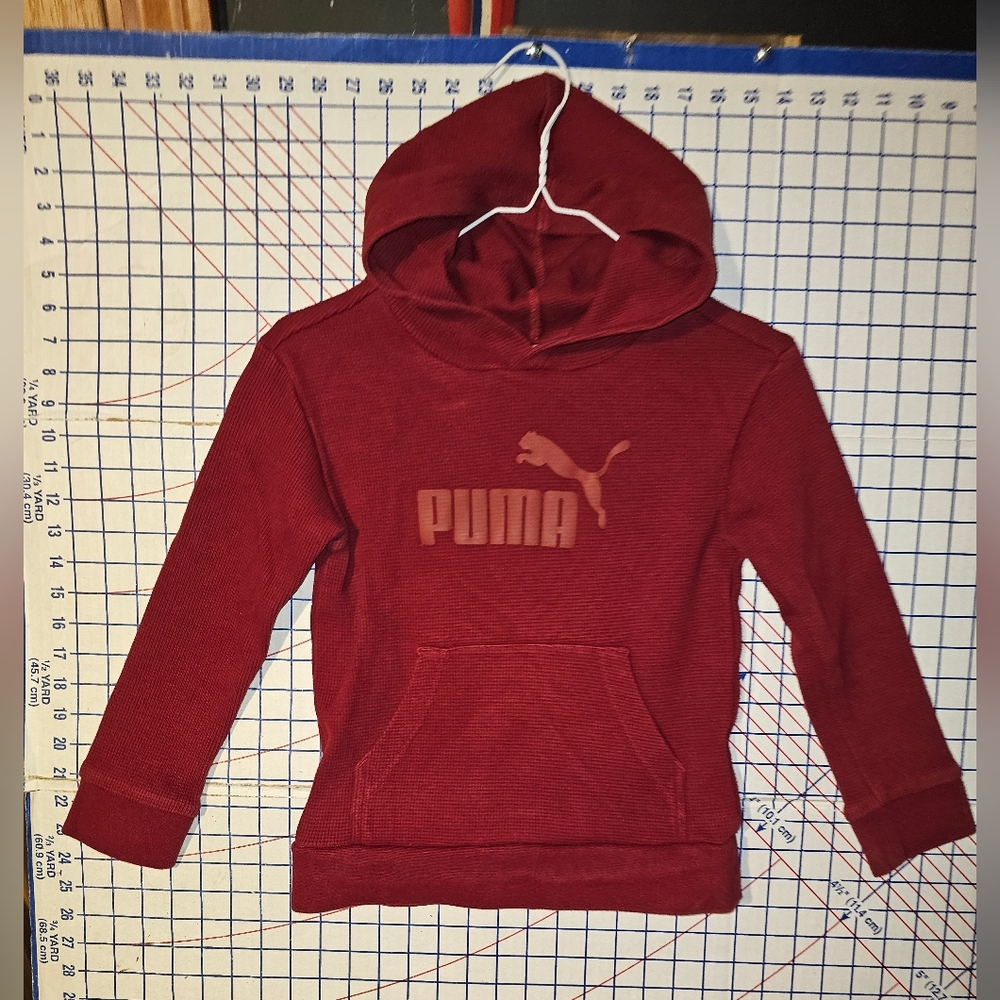 PUMA Kids Burgundy Hoodie, Size S/8